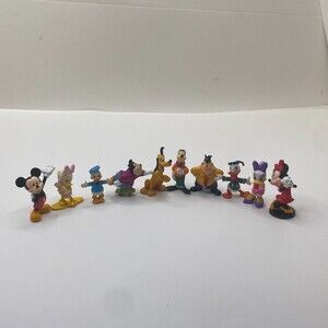 Disney Mickey Mouse Figures Minnie Donald Duck Daisy Duck Pluto Goofy Lot of 10